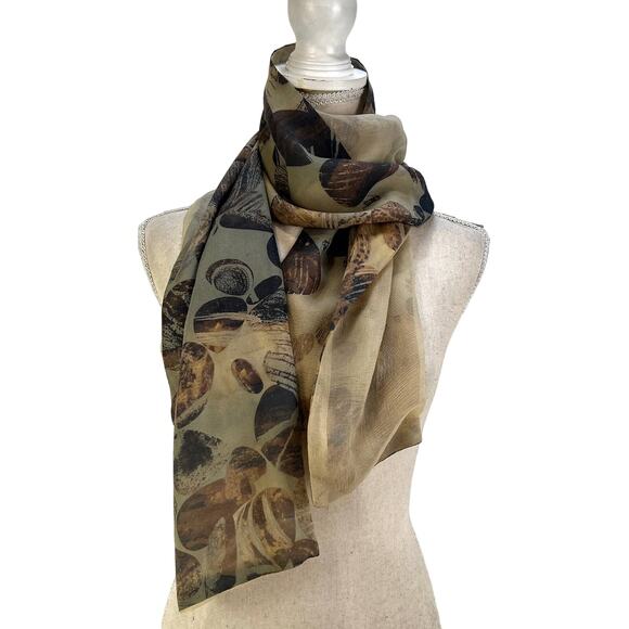 Clarissa Hulse River Rock Printed Silk Reversible Scarf - Picture 1 of 6